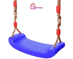 Kinderschommel voor Buiten Blauw – Sterke Kunststof schommels met Verstelbare Touwen – schommelbank – hangstoel – Tuin, Speelplaats & Binnengebruik – schommelstoel – 32368