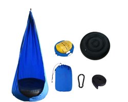 Kinderschommelstoel Pod - Hangstoel Sensorisch - Binnen en Buiten - Scheurvast Nylon Materiaal - 140 cm - Blauw