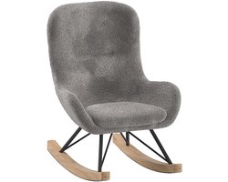 Kinderschommelstoel Rocky - 66x56x69 cm - Bouclé/antraciet - Vipack - Zitmeubelen - Antraciet - Hout; Stof; Metaal - Zitmeubelen -