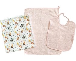 Kinderschoolset - Baby textiel - Eten en drinken - Gemaakt in Italië - 3-delig - Zeemeermin