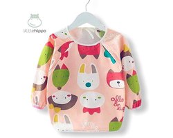 Kinderschort 'Fox' lange mouwen - Slab met mouwen - Slabbetje Little hippo - Waterproof - Knutselen - Kliederschort - 12/36 Maanden