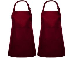 Kinderschorten met Pocket, 2 Stuks Artistieke Schorten voor Jongens en Meisjes, Verstelbare Schorten voor Koken, Tuinieren en Creatieve Activiteiten