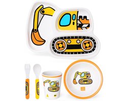 Kinderservies Set met Borden, Bekers en Bestek - BPA-vrij Melamine Servies voor Kinderen - Voor Vaatwasser en Duurzaam Gebruik