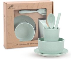 Kinderservies set- Peuterservies- Baby Cadeau- Kraamcadeau- Groen - BPA vrij