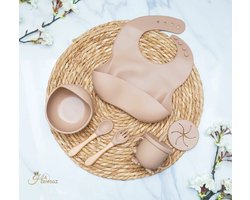 Kinderserviesset - Kraamcadeau met naam - Hawsaz.nl cadeau - Babygeschenkset - kinderbestek - Baby eten - Baby verzorging - Geboortecadeau - Kraampakket - Babyshower cadeau - Cadeau voor jongens en meisjes - Baby en Peuter - Siliconen Kinderservies