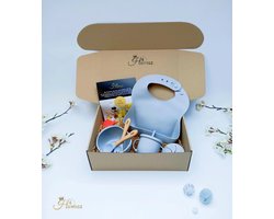 Kinderserviesset - Kraamcadeau met naam - Hawsaz.nl cadeau - Babygeschenkset - kinderbestek - Baby eten - Baby verzorging - Geboortecadeau - Kraampakket - Babyshower cadeau - Cadeau voor jongens en meisjes - Baby en Peuter - Siliconen Kinderservies