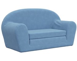 Kinderslaapbank 2-zits | Tweezitsbank | 2-zitsbank zacht pluche blauw