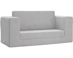 Kinderslaapbank 2-zits | Tweezitsbank | 2-zitsbank zacht pluche lichtgrijs