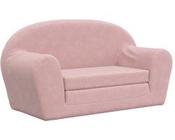 Kinderslaapbank 2-zits | Tweezitsbank | 2-zitsbank zacht pluche roze