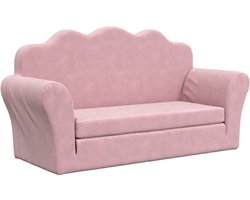 Kinderslaapbank 2-zits | Tweezitsbank | 2-zitsbank zacht pluche roze