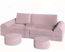 Kindersofa deluxe - Roze - Kinderbank - Kinderzetel - Kinderspeelbank - Voor Peuters en Kinderen - Zitbank fauteuil