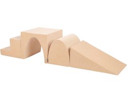 Kinderspeelgoed Foam Set - Speelmodules Kinderen - Motorische Ontwikkeling - Zachte Schuim Elementen - Multi-Grootte - Zand Beige