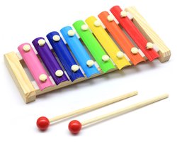 Kinderspeelgoed kleurrijke houten xylofoon, geschikt voor peuters en kleuters, educatief houten speelgoed