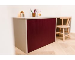 Kinderspeeltafel - L135xD50xH45 rood/paars met greeplijst