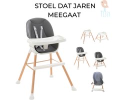 Kinderstoel - Baby stoel - In Hoogte Verstelbaar - Meegroei Kinderstoel met Eetblad – Peuterstoel – Tissy