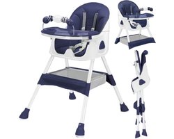 Kinderstoel - Babystoel - Baby stoel - Baby eetstoel - babystoel voor aan tafel - Opvouwbaar - Verstelbaar - Met speelboog - Blauw