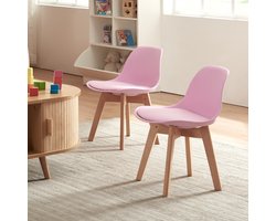 Kinderstoel Elvdal 56x38x33 cm set van 2 roze [en.casa]