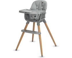 Kinderstoel - Groei Stoel - Aan Tafel Zitten - 4 Zitstanden - 9-60 kg - Grijs