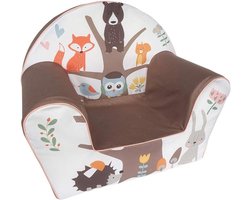 Kinderstoel - Kindermeubel - Ontspannen en spelen - Zacht schuim - 51 x 34 x 42 cm - Wit bruin