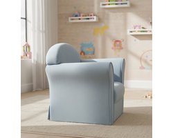 Kinderstoel "Lil Sofa" – Comfortabele Mini Stoel met Armleuningen in Lichtblauw – Perfect voor Kinderkamer of Babykamer – Fluwelen Bekleding, Geschikt voor Kinderen vanaf 18 Maanden Urbanhome