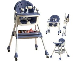 Kinderstoel meegroei - inklapbaar - met speelset - blauw