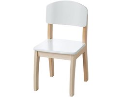 Kinderstoel Met Rugleuning – Houten Kinderstoel Wit Gelakt – Stevige Stoel Voor Peuters En Kleuters – Zithoogte 31 – 5 Cm – Compact En Tijdloos Design