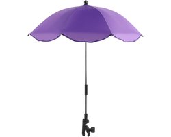 Kinderstoel Paraplu - Draagbare Zonnekap - Bescherming Tegen Zon - Rubberen Clip - 66 cm Diameter - Zwart