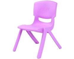 Kinderstoel - Plastic stoel - Binnen en buiten - Stapelbaar ontwerp - Zithoogte 26cm - Paars