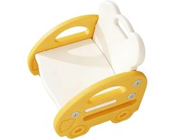 Kinderstoel Rugleuning - Kleine stoel - Actief Zitten - Speels Voertuigontwerp - 33 x 15 x 33 cm - Geel