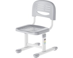 Kinderstoel Sauda bureaustoel 63-75x36x46 cm lichtgrijs en wit [en.casa]