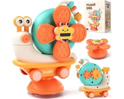 Kinderstoel speeltje - Zuignap speelgoed - Speelgoed Baby - Zintuiglijke Montessori-speelgoed - Motoriek-speelgoed - Leuk cadeau voor 1-jarigen & baby’s 7-12 maanden - Slakkenoranje