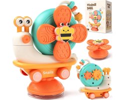 Kinderstoel speeltje - Zuignap speelgoed - Speelgoed Baby - Zintuiglijke Montessori-speelgoed - Motoriek-speelgoed - Leuk cadeau voor 1-jarigen & baby’s 7-12 maanden - Slakkenoranje