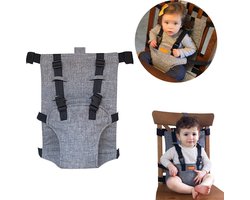 Kinderstoel Tuigje - Veiligheidstuigje Kinderstoel - Tuigje Kind - Verstelbaar Baby Gordel Harness - Baby Travel Essential Harness Seat - Chair licht grijs - Kinderstoel - Draagbare kinderstoel voor baby - reizen Baby Essentials