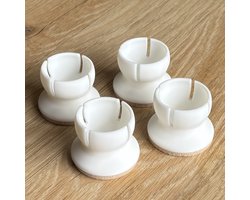 Kinderstoelpoot Vloer Beschermers met Vilt - 4 stuks Stoelpoot Doppen Wit - Anti Kras - Geschikt voor IKEA ANTILOP Kinderstoel - Poot Beschermers Vilt - Wit