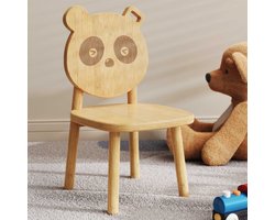Kinderstoeltje Panda - 36x31x55cm - bamboehout - Emob Exclusive - Kinderstoel - Bruin - Hout
