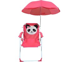Kinderstrandstoel - Opvouwbare Zandstoel - Buiten Zitten - Ingebouwde Parasol - 35 x 51 cm - Multicolor