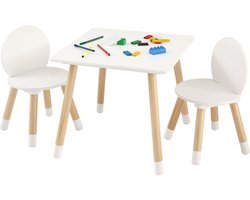 Kindertafel- En 2-Stoelen-Set, Kleutertafel- En Stoelset, Multifunctionele Kindertafel voor Kunst, Knutselen, Lezen, Leren En Spelen