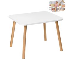 Kindertafel, houten tafel voor kinderkamer 50 x 70 x 46 cm, cadeau voor kinderen van 3, 4, 5, 6, 7 jaar, zelfbouwmeubels - tafel voor kinderen