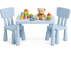 Kindertafel met 2 stoeltjes - kunststof - blauw