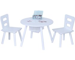 Kindertafel met 2 stoeltjes - opbergruimte - zithoogte: 37 cm