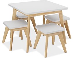 kindertafel met 4 stoeltjes - afgeronde hoeken - tot 50 kg - speeltafel