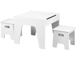 Kindertafel met krukjes en opbergruimte - bouwtafel speeltafel tekentafel kinderen