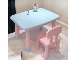 Kindertafel met Stoelen - Kinderbureau Studietafel - Creatief Spelen - Milieuvriendelijk Plastic - Kan 100 Kg Dragen - Doorzichtig