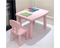 Kindertafel Stoel Set - Speeltafel Bureau - Kinderen Spelen Leren - Stabiele Constructie - 100 Kg Draagvermogen - Doorzichtig