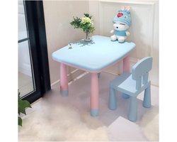 Kindertafel Stoel Set - Studie Tafel Speeltafel - Spelen Knutselen Eten - Milieuvriendelijk Plastic - Kan 100 Kg Dragen - Doorzichtig