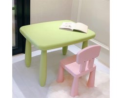 Kindertafel Stoelenset - Kleuterbureau Studiebalk - Tekenen Eten Lezen - Verstelbare Hoogte - 5800 Gram - Doorzichtig
