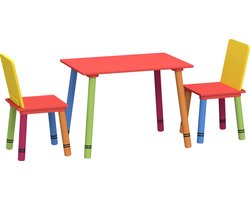 Kindertafel twee stoeltjes potlood pen design - speeltafel bouwtafel tekentafel kinderkamer
