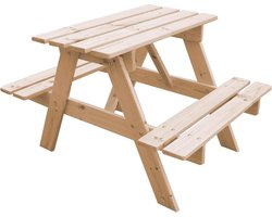 Kindertafel van hout - Tafel en stoel - TIMBELA M012-1 - Tuinmeubelen - 81 x 60 x 50 cm - Picknicktafel voor buiten of binnen Garden table