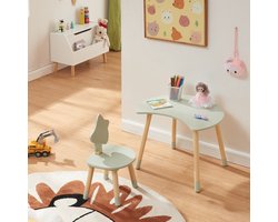 Kindertafelset Lallega met stoel mintgroen en naturel [en.casa]