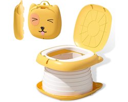 Kindertoiletbril - Opvouwbaar kindertoilet - Draagbare opvouwbare reispot - Geschikt voor roadtrips, kamperen of thuisgebruik - Uitgevouwen formaat: 24*17cm - Opgevouwen formaat: 24*7cm-Oranje